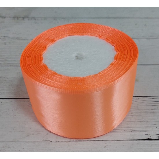 ОПТ Ленты атласные однотонные 5 см*25 ярдов цв. ярко-персиковый 22, цена за катушку